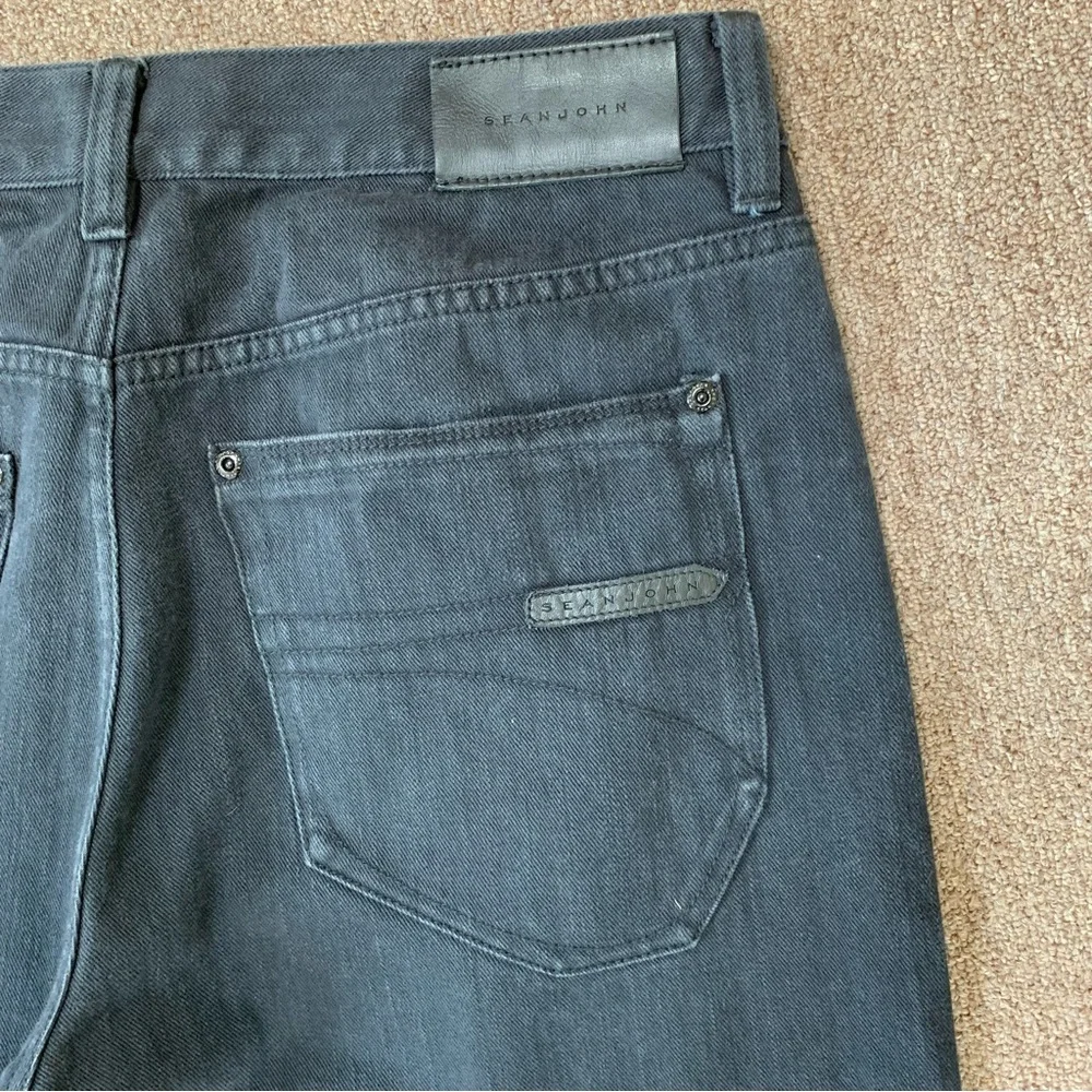 Sean John Mens Jeans Hamilton Size 36*25 Inseam‎ Black Wide Leg Relaxed